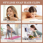 Neutral Shades Glossy Snap Hair Clips by FLAREANN – 50 PCS 2 Inch Non-Slip Metal Hair Barrettes for Women in Beige, Black, Brown, Light Brown & Grey – Minimalist Hair Accessories