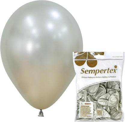 Sempertex Round Silk Cream Pearl Balloons, 11 Inch, Graduation, Baby Shower by Sempertex