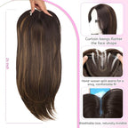 Isaic 24 Inch Synthetic Hair Topper for Women 360° Clip-in with Adjustable Band, Layered Hairpiece for Thinning Hair Adds Volume & Natural Coverage(Balayage Dark Brown to Chestnut)