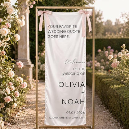Personalized Fabric Wedding Welcome Sign, Linen Wedding Welcome Sign Cotton - Image 2