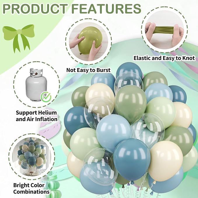 Sage Green and Blue Balloons - Image 7