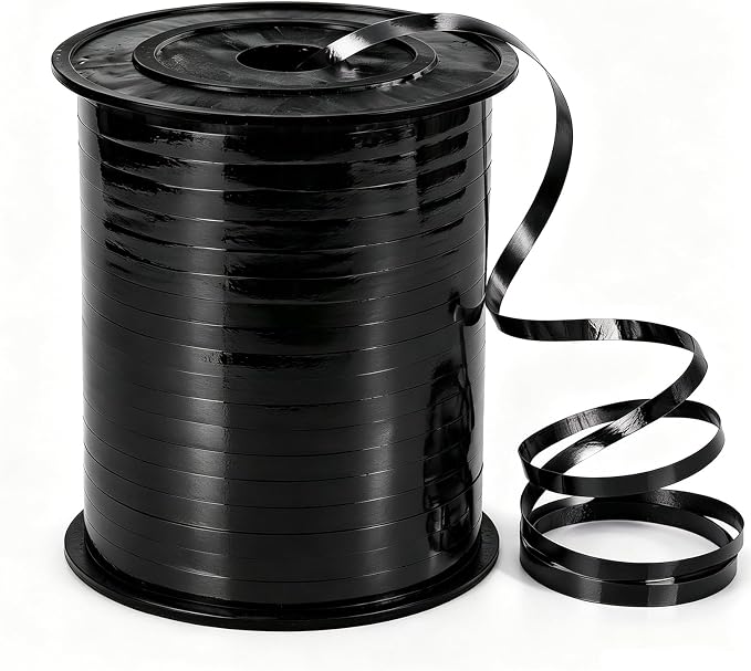 500 Yards Curling Ribbon, 1/5 Inch Shiny Black Ribbon, Balloon String, Party by YCDMLJC