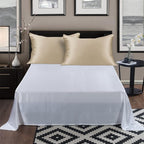 ALASKA BEAR Natural Silk Pillowcase, Hypoallergenic, 19 Momme, 600 Thread Count 100 Percent Mulberry Silk, Queen Size with Hidden Zipper (1,Champagne Gold)