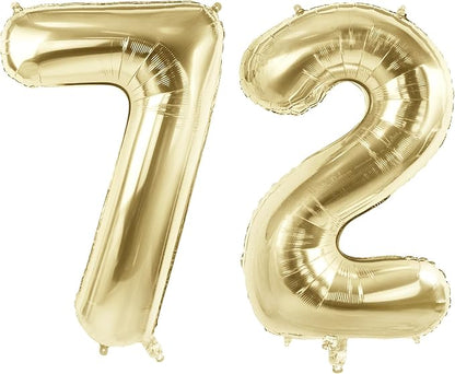 Number 72 Balloons for 72nd Birthday Party Decorations, 40 Inch 0-100 by Joycard