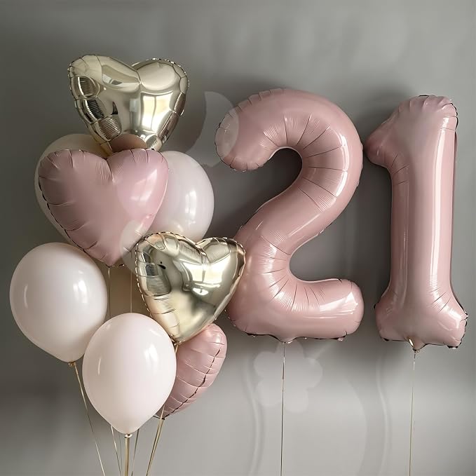 Light Pink 21 Number Balloon, 21st Birthday Decorations - Image 5