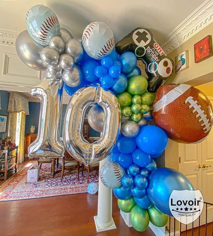 Silver 10 Number Balloons, 40 Inch Giant Number 10 Balloons Foil Mylar Helium - Image 3