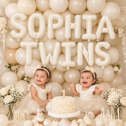 52 Pcs Cream Letter Balloons 16 Inch Mylar Foil Alphabet Letters 2 Sets A- Z - Image 8