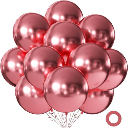 Metallic Red Balloons 18 Inch 24 Pack Matte Helium Latex Round Balloons by KALOR