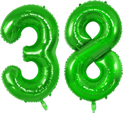 Number 38 Balloons for 38th Birthday Party Decorations, 0-100 Large No.38 by Joycard