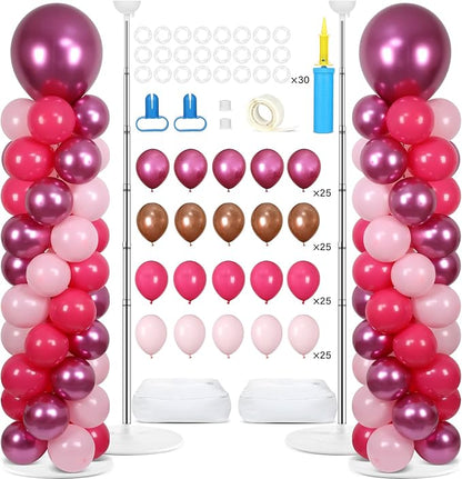 2 Sets Pink Balloon Column Stand Kit by Naozinebi