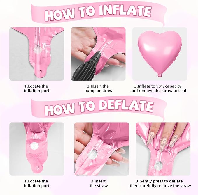 Pink Red Heart Balloons - Image 3