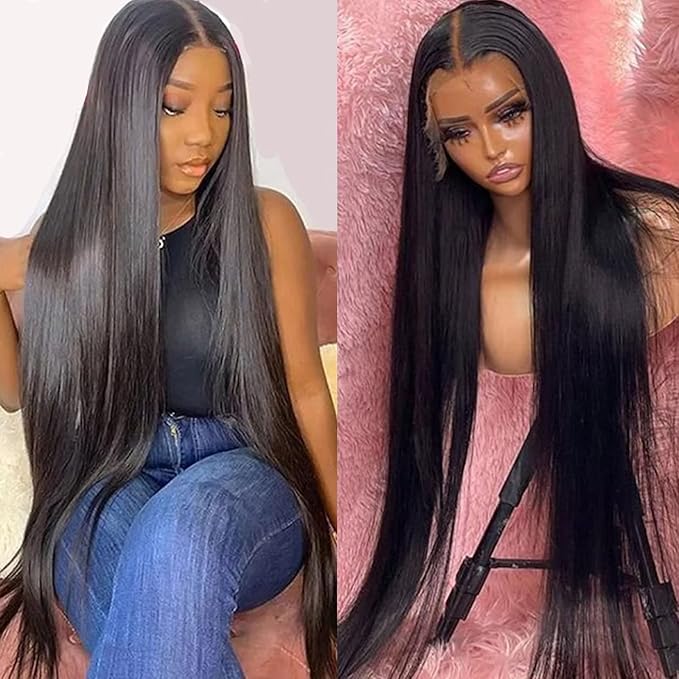 Lemoda Full 13x6 SKINLIKE Real HD Lace Wigs 15A Brazilian Straight Virgin Human Hair Lace Frontal Wigs 200% Invisible 0.1mm Ultra-thin Frayed Ends Lace Front Wig Pre Plucked Tiny Knots 22inch