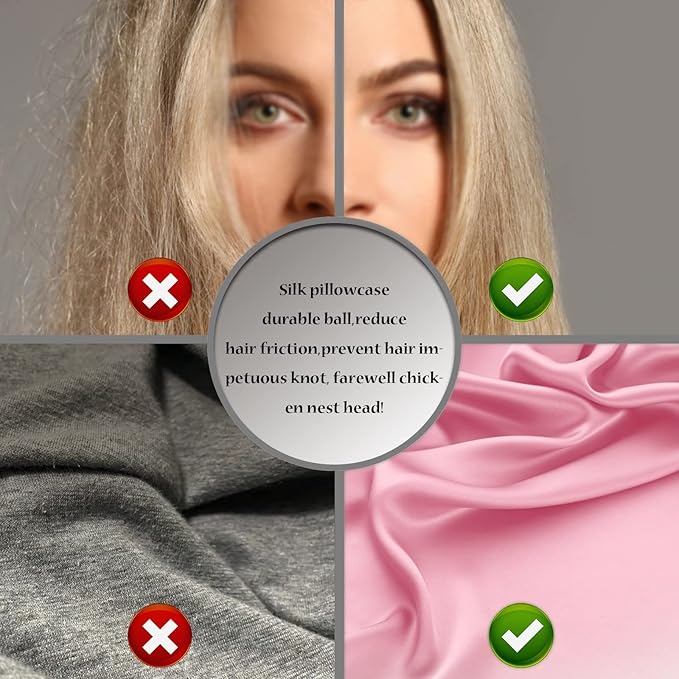 Silk Pillowcase for Hair and Skin,Soft,Breathable and Sliky 100% Queen Silk Pillow Case Set of 2,Both Sides Natural Mulberry Silk Pillowcases with Hidden Zipper(Queen Size 20"X 30",2pcs)