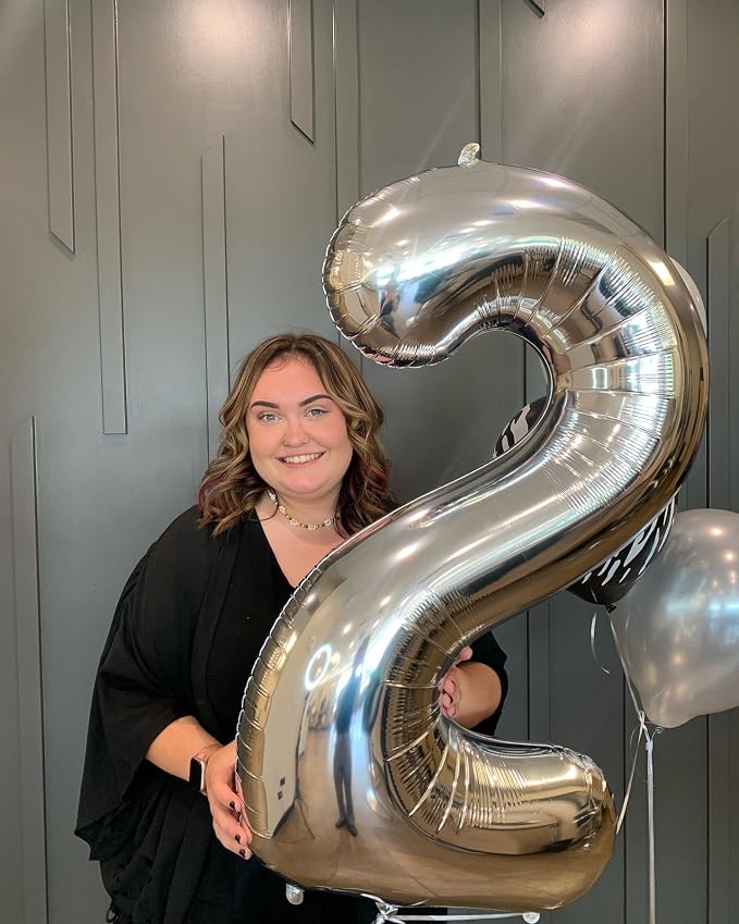 40 Inch Silver Number 3 Balloon Birthday Party Decorations - Image 8