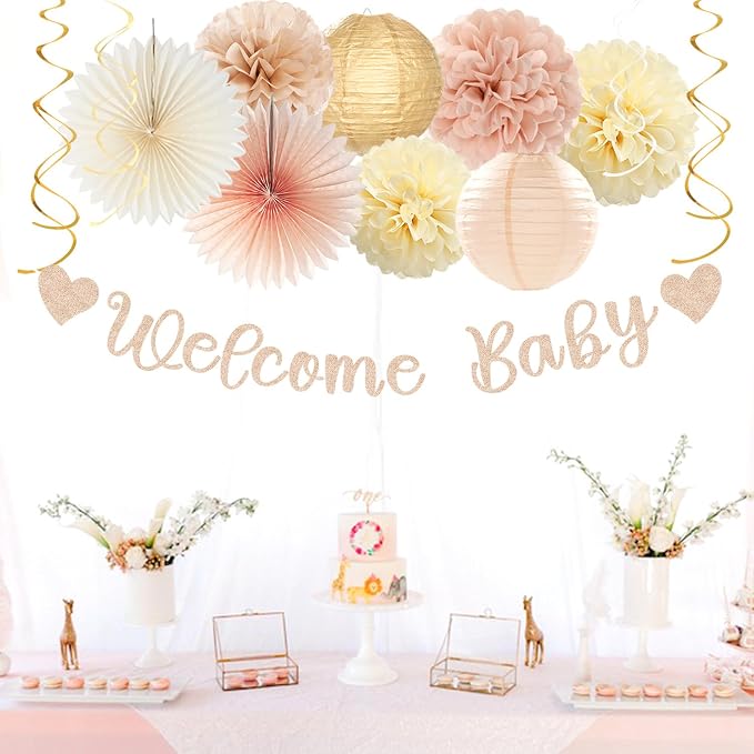 Champagne-Gold Beige Fall Baby-Shower Party-Decorations - Image 4