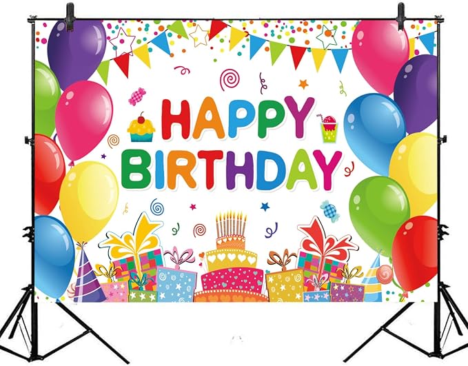 Happy Birthday Backdrop Banner Colorful Birthday Decorations Large Yard Sign - Image 7