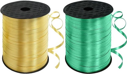 TONIFUL 500 Yards Green and Gold Curling Ribbon Balloon String | Balloon by TONIFUL