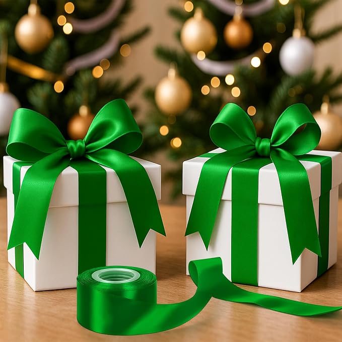 30Yards 1 1/2In Green Ribbon for Gift Wrapping St. Patrick's Party Favors | - Image 8