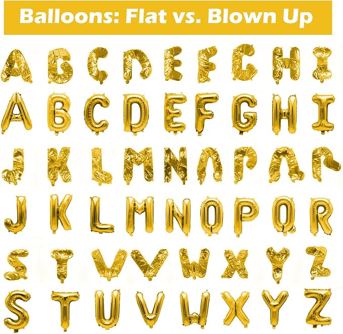 62 Pcs Gold Letter Balloons, Custom 2 Set A-Z Set - Image 4