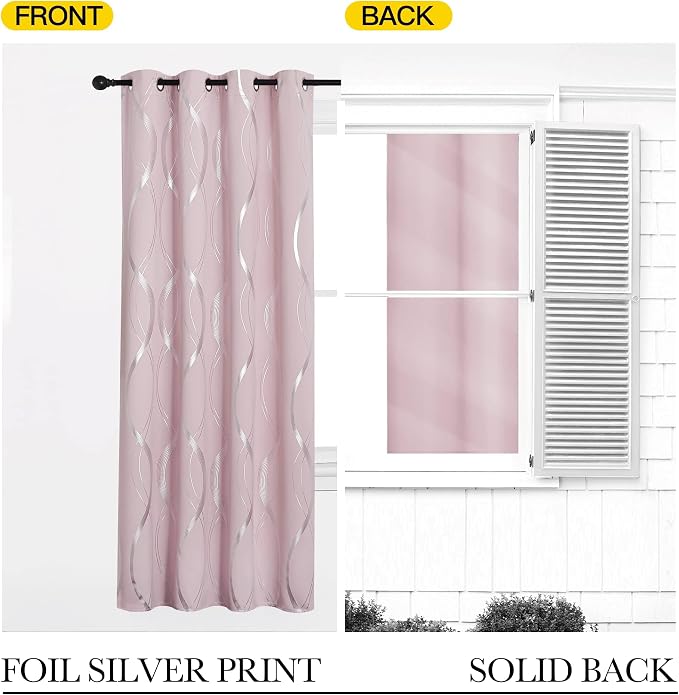 NICETOWN Pink Blackout Curtains Panels - Image 6