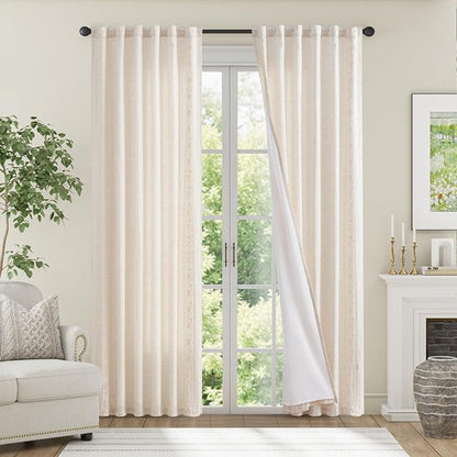 jinchan Floral Linen Curtains - Image 3