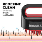 Bossman Titan Shower Scalp Massager – Scalp Exfoliator Brush – Ergonomic Silicone Scrubber for Product Build-Up, Dandruff & Pore Stimulation – Head & Beard Care Tool with Soft Bristles