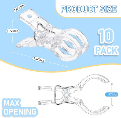10 Pack Balloon Arch Clips, 3.5 Inch Clear Spring Clamps - Image 2