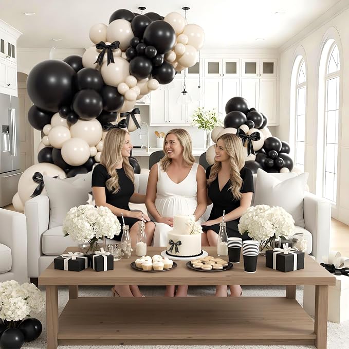 155pcs Black and White Balloon Arch Kit - Image 6