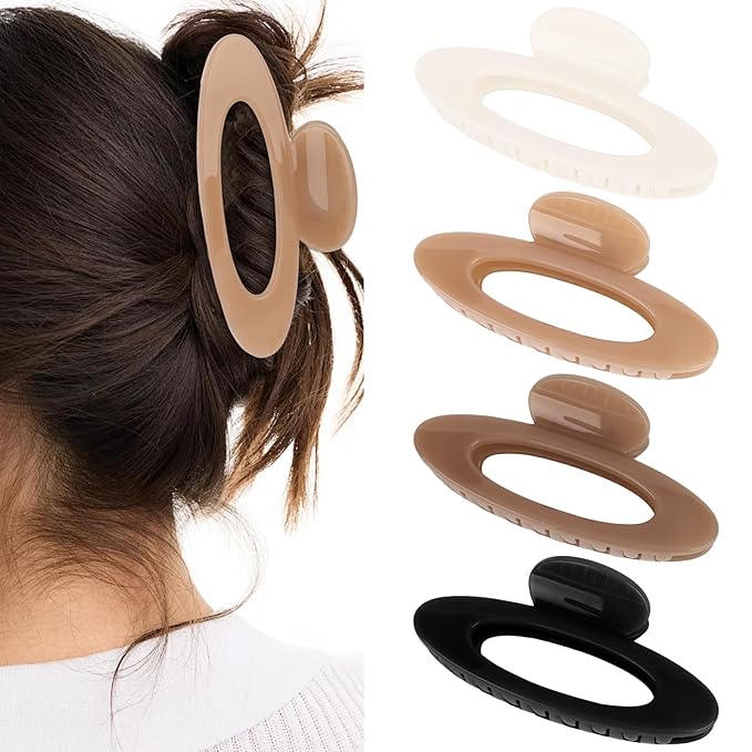 4PCS Hair Claw Clips Large Oval Hair Clips for Women Strong Hold Non Slip Jaw Clips for Thick Thin Hair