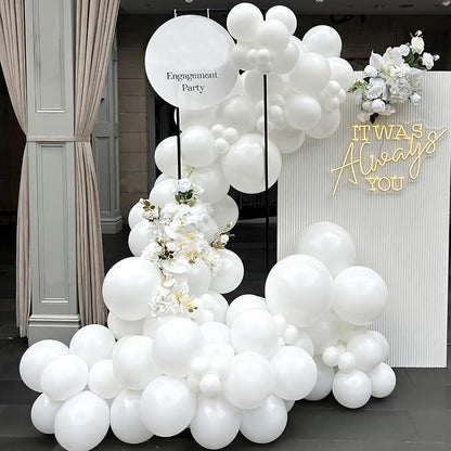 110pcs White Balloons 12 Inch White Latex Balloon Garland Arch Kit - Image 7