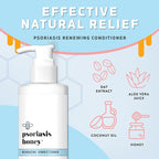 PSORIASIS HONEY Renewing Conditioner - Dry Scalp Treatment - Psoriasis Cream for Dry Hair - Coconut Oil Hair Moisturizer Helps Relieve Symptoms of Eczema, Dandruff, Dermatitis & More (8oz)