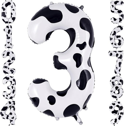 40" Cow Print Foil Number 3 Balloon by TNCDJKPA