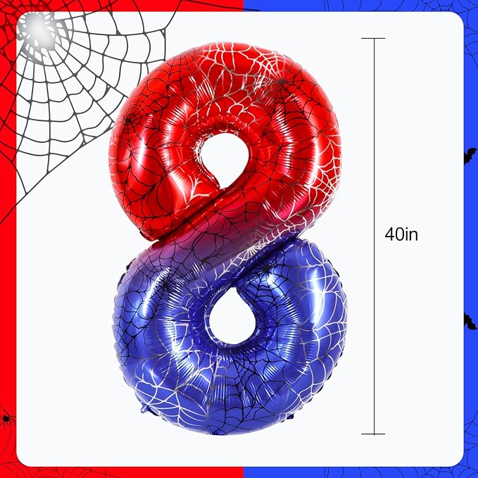 40 Inch Red Blue Number 8 Balloon - Image 2
