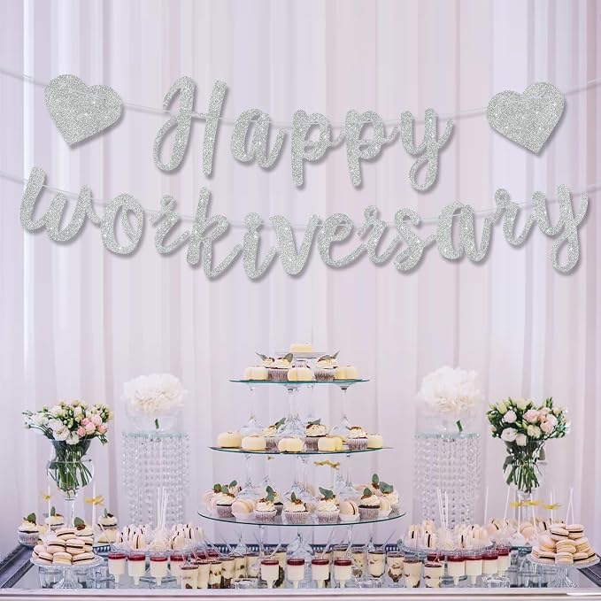 Silver Glitter Happy Workiversary Banner - Image 6