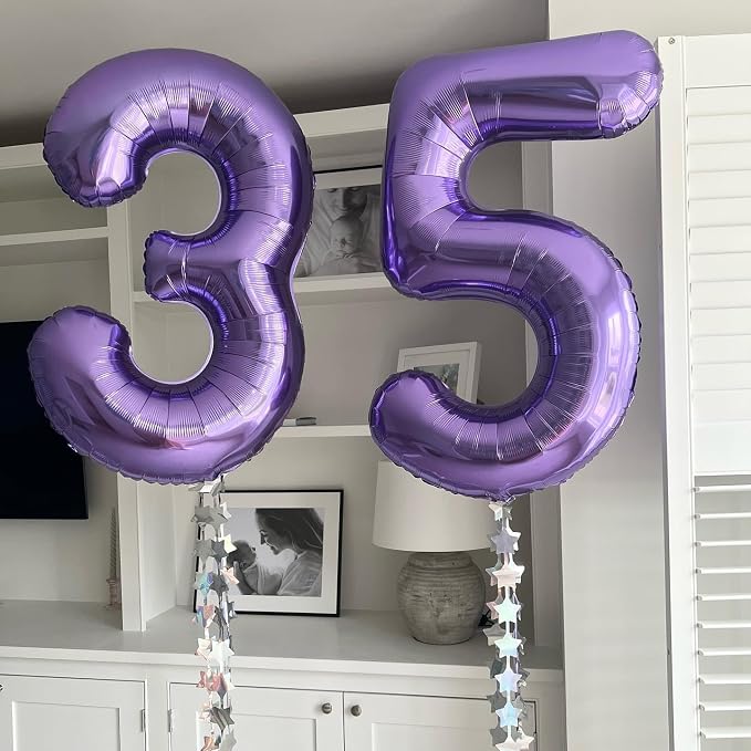 Number 22 Purple Balloons 40 Inch Giant Purple Foil 22 Helium Balloons - Image 7