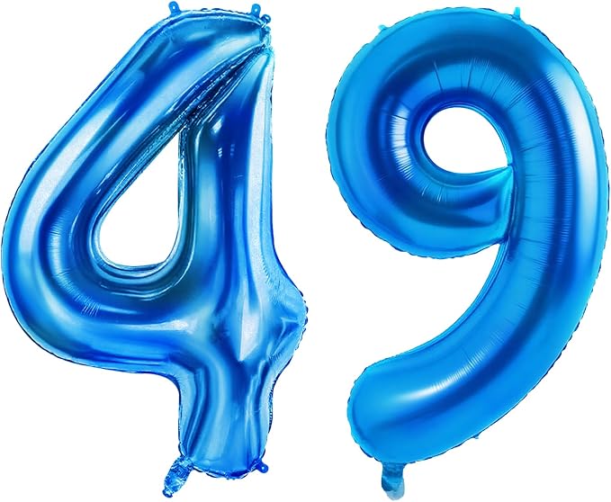 Number 49 Balloons for 49th Birthday Party Decorations, 0-100 Large No.49 by Joycard