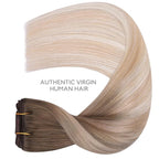 WENNALIFE Clip in Hair Extensions Real Human Hair, 12 Inch 80g 7pcs Remy Hair, Balayage Sandy Brown to Platinum Blonde Straight Natural Extensiones De Cabello Humano Con Clip Ins