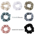 Mulberry Silk Hair Scrunchies, 3 Count, 100% Silk, No Damage for Frizz Prevention, Sleep and Night Scrunchie, Hair Accessories for Women (Black, Haze Blue, Rubber Red)