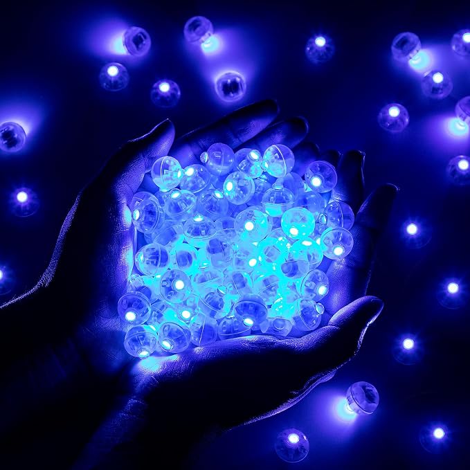 50pcs Blue LED Balloon Light, Round LED Ball Lamp Tiny Led Lighting Decoration - Image 4
