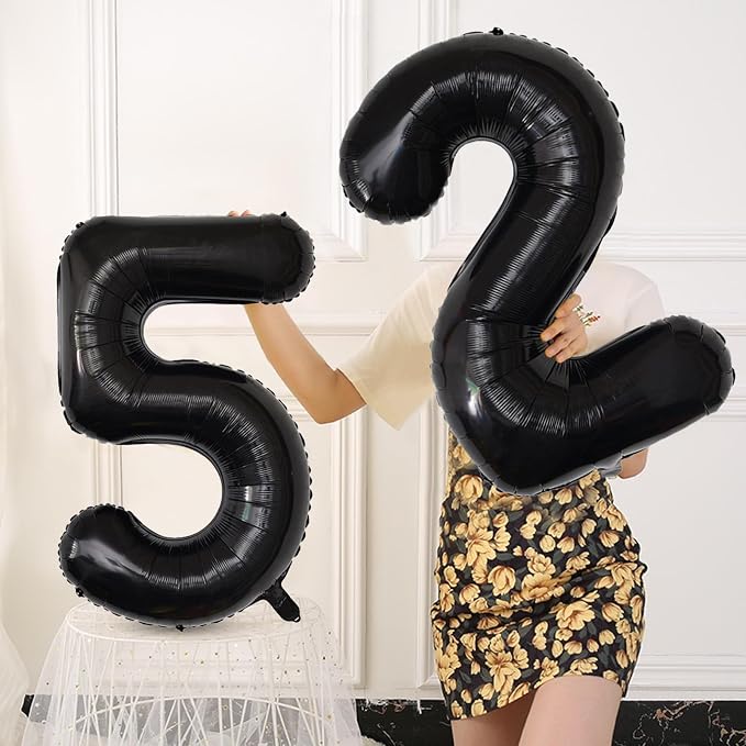 Number Balloons Black Party Balloon - Image 5