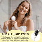 Mini Hair Brush,Cute Detangling Travel Hair Brush,Soft Bristles for Effortless Tangle Removal,Detangler Hairbrush for Women Men Boys Girls Kids Wet Dry All Hair Types (Pink Small Bow, Mini)