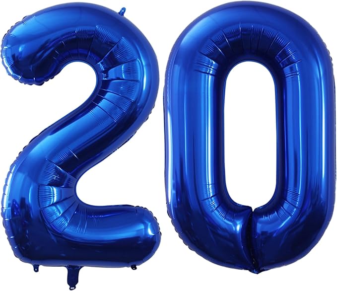 Number 20 Balloons for 20th Birthday Party Decorations, 42 Inch Jumbo Foil by GOER