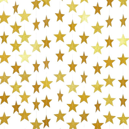 Spakon 65 Feet Glitter Star Paper Garland Banner Hanging Decoration Star by Aranorun
