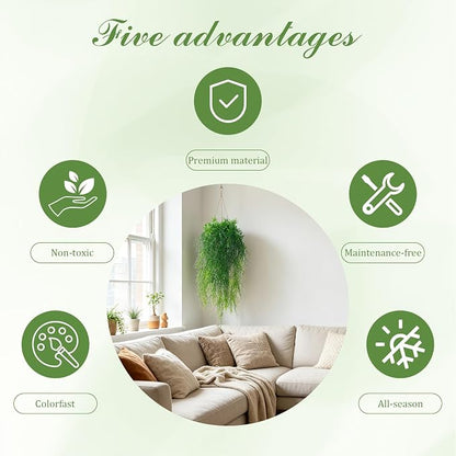 4Pcs Fake Hanging Fern Plants for Outdoors, UV Resistant Artificial Ferns - Image 4