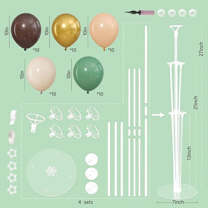 4 Sets Sage Green Brown Balloons Stand - Image 3