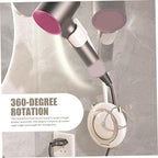 Blow Dryer Holder Wall Mounted 5x13.2 Inch Plastic Hair Dryer Stand Hands Free with Bendable Neck Blow Dryer Stand with Hooks & Foldable Bracket for Bathroom Organization Wall Mounted Hair Dryer Blow