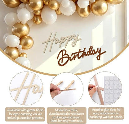 TONIFUL Happy Birthday Sign for Backdrop - Image 2