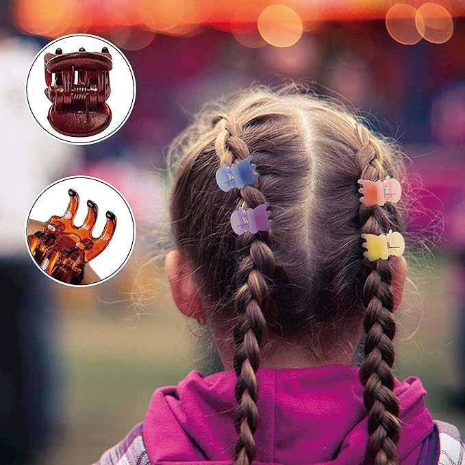 50 PCS Mini Hair Claw Clips， Bangs Strong Grip Multifunction Clamp Clips. (Black + Transparent white + brown)
