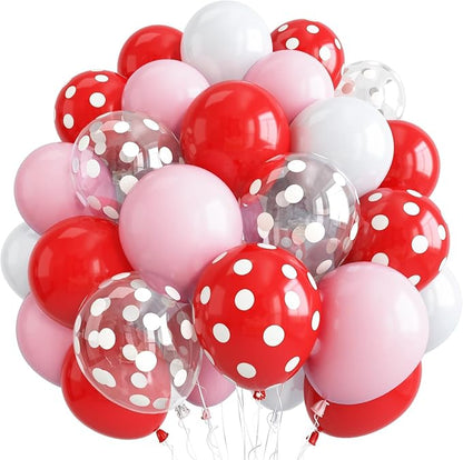 Red Pink White Strawberry Balloons by Lingqiang