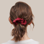 LILYSILK Silk Hair Scrunchies/Ties for Frizz & Breakage Prevention, 100% Mulberry, No Damage, Elastic ponytail Holders, 1Pc, Claret